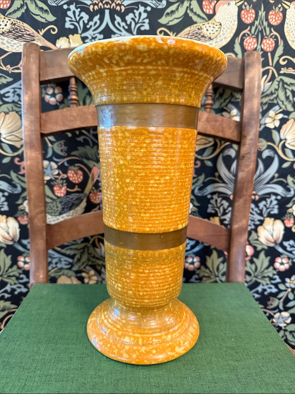 💕Vintage Hull Pottery #102 Gold Speckled Vase Fall Decor